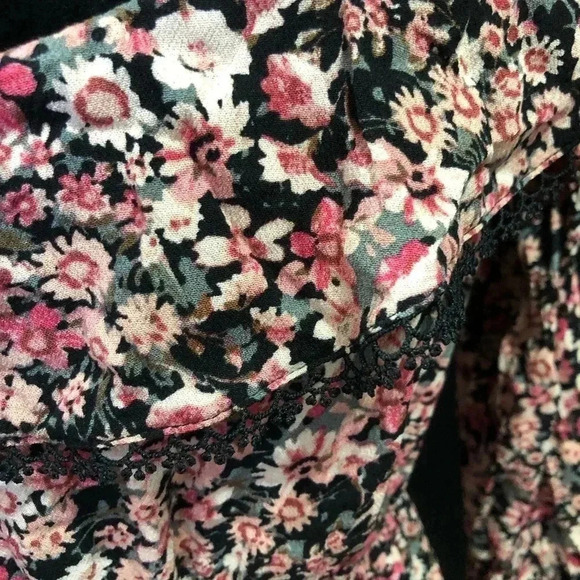 Altar'd State Mini dress,on/off shoulder,elastic waist,v-neck,bell sleeve,Floral - Picture 10 of 13